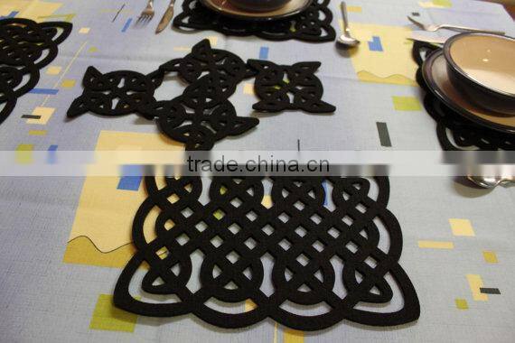 laser cut flower shape Felt placemats