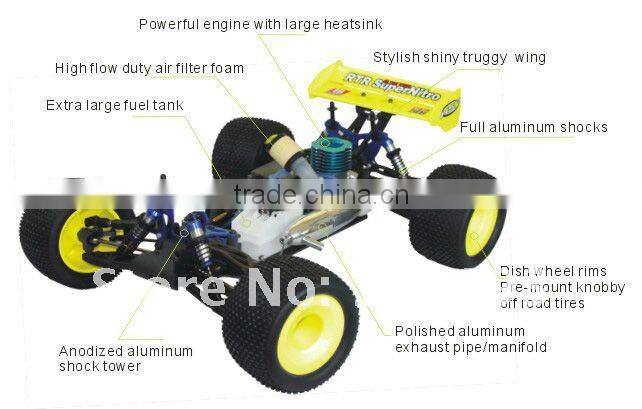 1/8 rc nitro truggy with 21CC engine