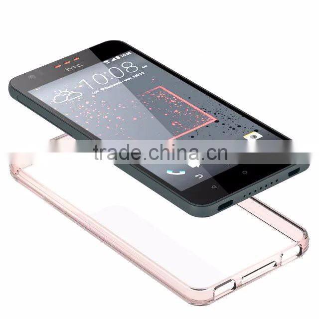 Samco Premium Soft TPU Bumper + Hard PC Clear Back Panel Mobile Phone Case for HTC Desire 825