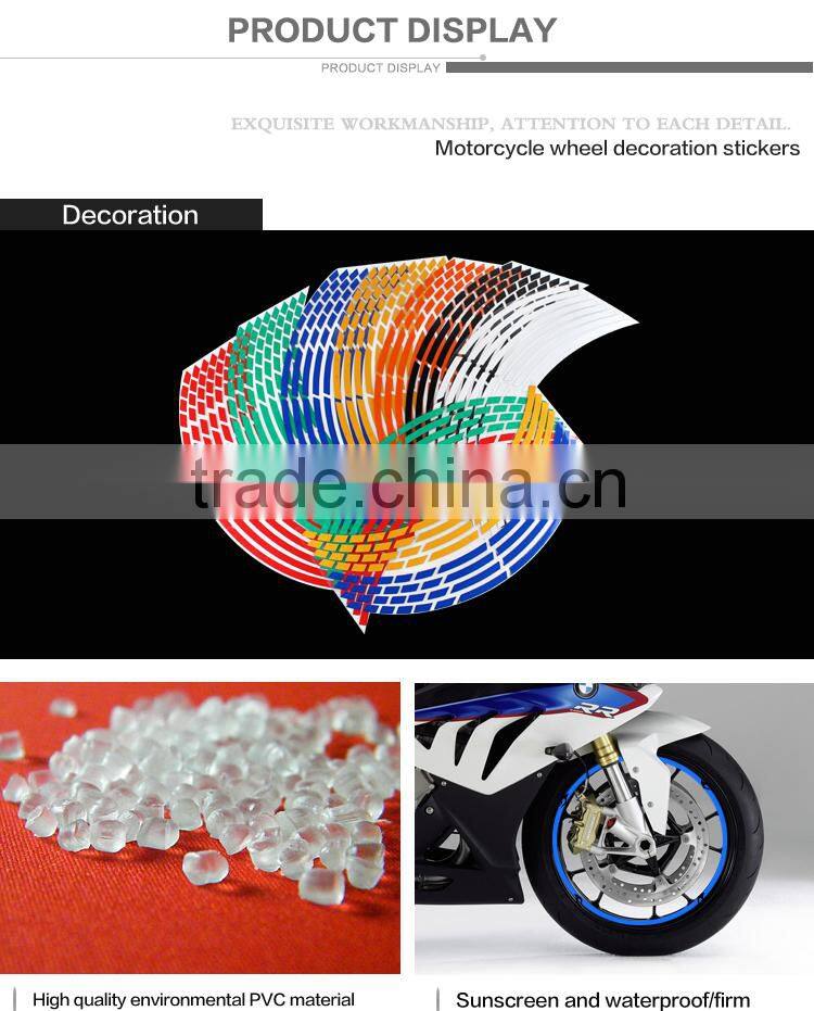 Reflective wheel stickers for motorcycle rim stripes 18 inches decoration