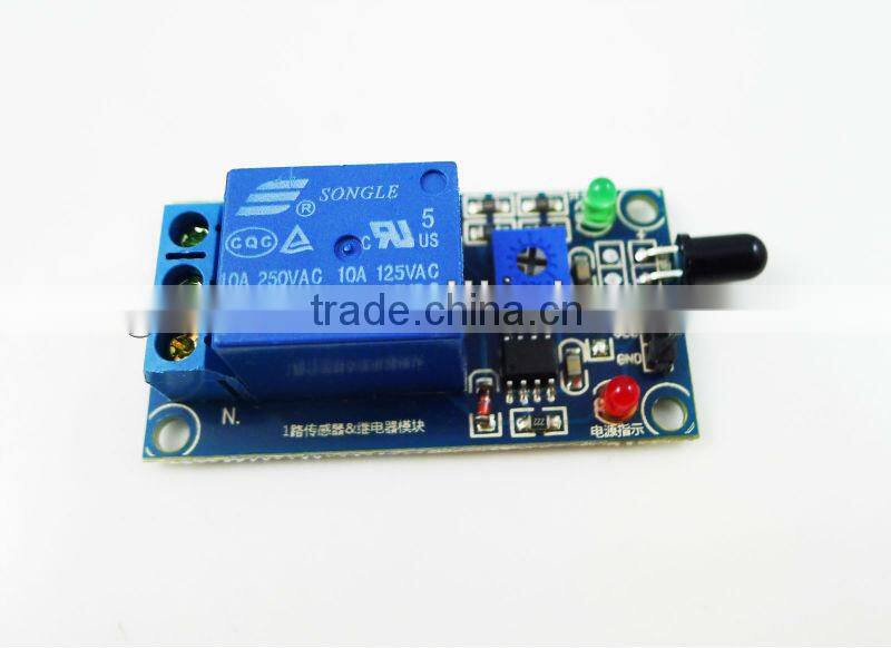 1-way-12V flame sensor module Relay Module Fire flame detection Fire alarm module