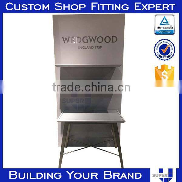 Tailor made MDF wall mount shelf system with shelves and hanging bars