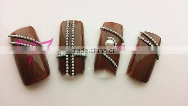 Easam 1.2mm 3D dia ball chain nail art decoration with different colors