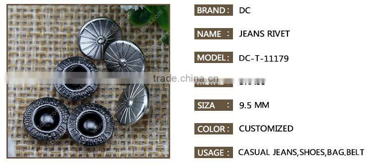 Casual Clothing Jeans Series Custom Jeans Rivet Button for Garment