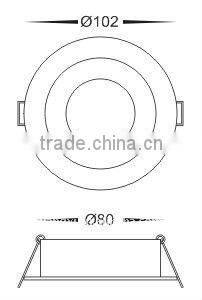 12V high power 3*1w LED downlight CE certification