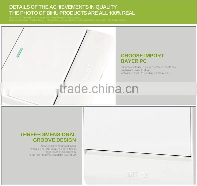 Good quality shanghai BIHU factory price wall gang light switch for sale