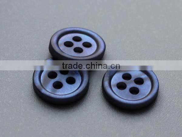 Custom 4 holes round black natural akoya shell buttons for cuff