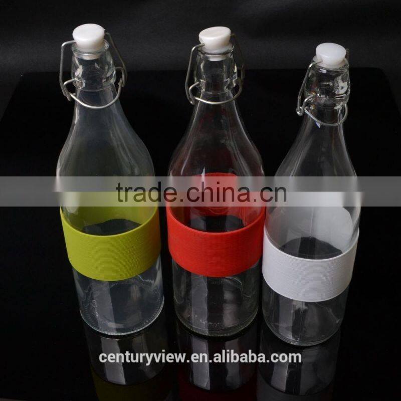 Hot selling borosicieate sport clear glass water bottle with screw cap