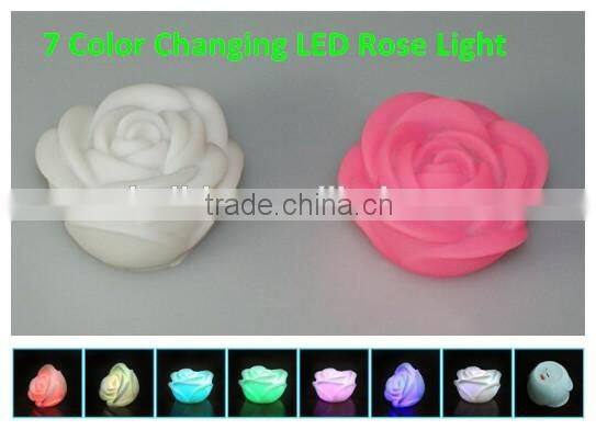 Colorful Romantic Rose Flower Vase Light