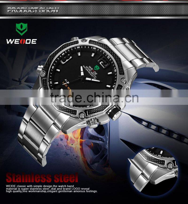 2014 WEIDE Men Watch JAPAN Miyota Quartz Watch ,touch screen hand watch ,red dial watches Luxury Brand Casual Watches WH2306-1