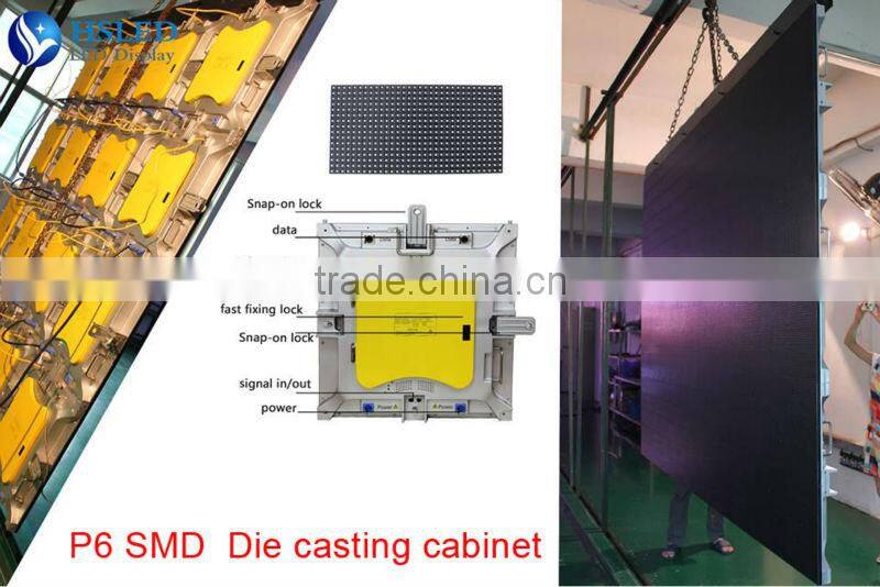 New High definition Super thin ph6 led screen die casting aluminum cabinet rental video wall indoor