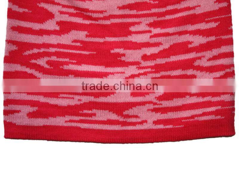 rose and pink fir zebra knit fashion hat beanie for women