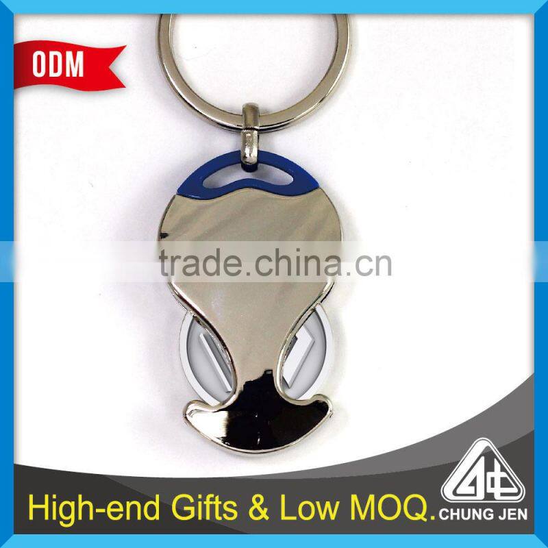 Souvenir shiny effect particular shape euro coin keychain
