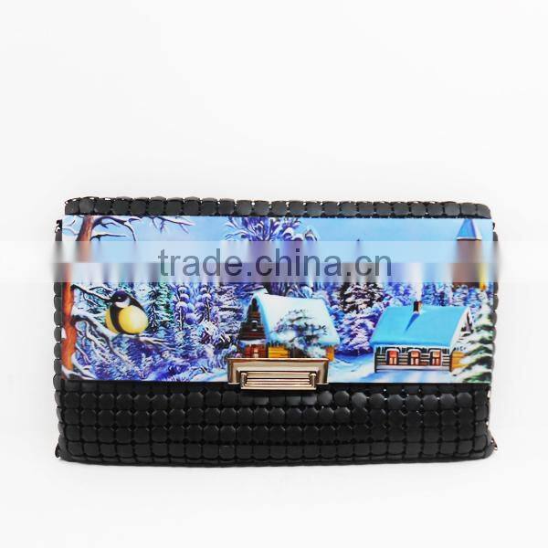 3D Animal Picture Printed Aluminium Sequin Bag