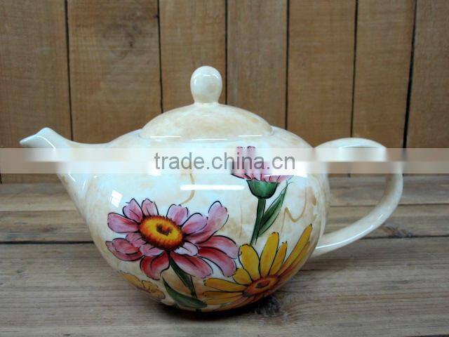 Wholesale handpaint daisy ceramic creamer with sugar bowl set