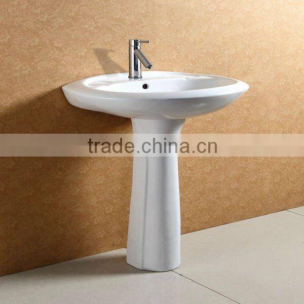 AAA Grade White Ceramic Pedestal Washroom Basin