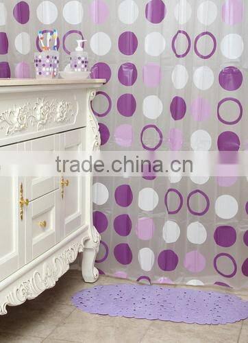 Attractive purple circle pattern plastic bathroom accessories sets