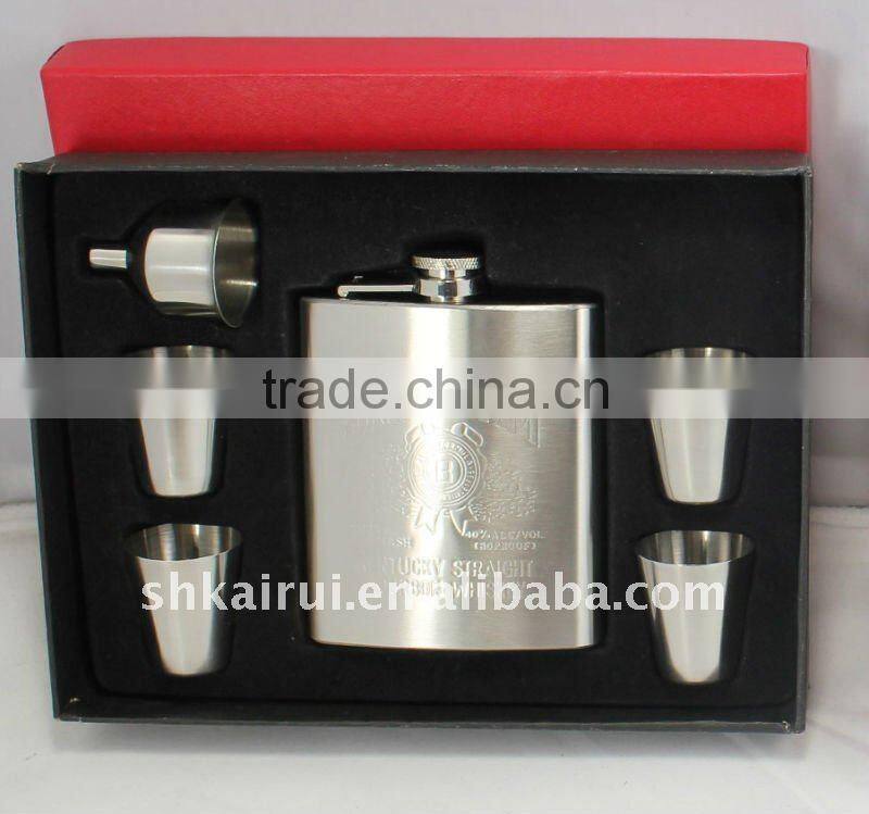 round stainless steel hip flask