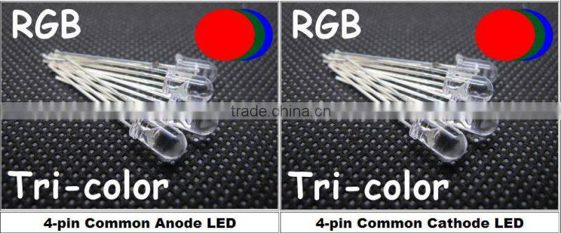 wholesale cheap price high clear lens 5mm rgb led common anode