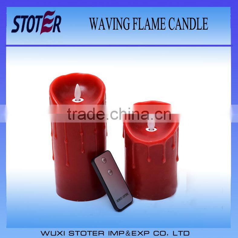 Paraffin Wax Material and moving wick LED candle with timer