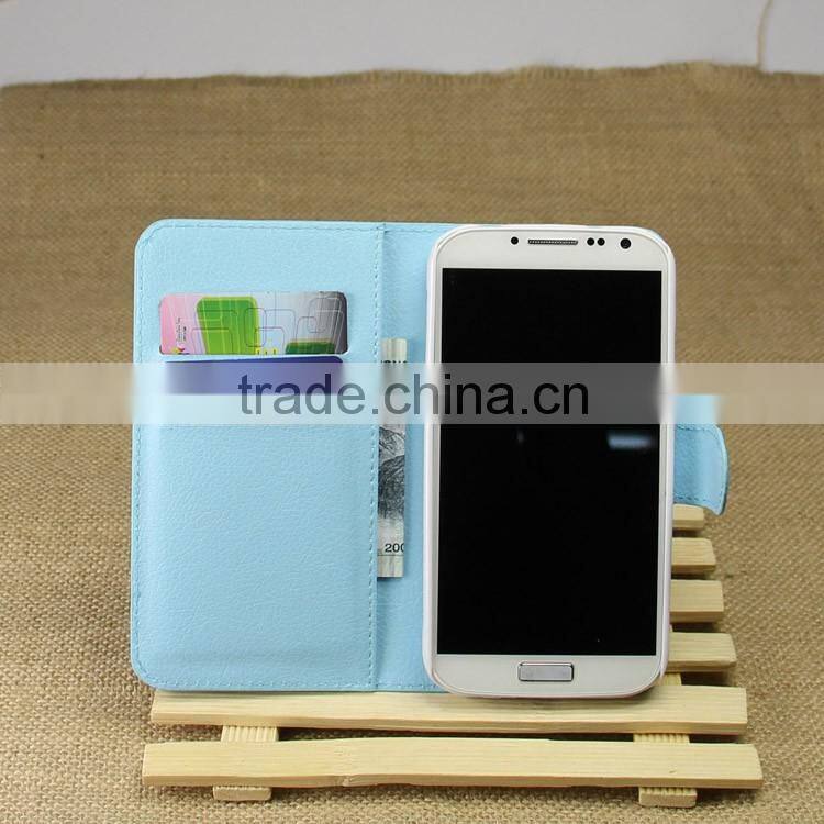 Wholesale Folio Stand Case for Samsung GALAXY S4 i9500 PU Leather Flip Cover with Wallet