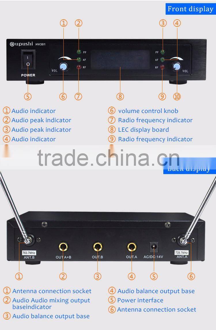 Handheld wireless moving coil microphone professional music recording equipment