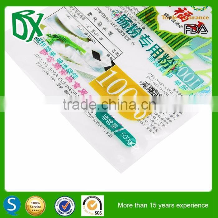 new china products for sale transparent front plastic stand-up doypack pouch with zipper for powder packing