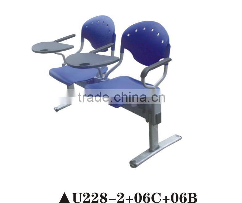 Fashionable plastic waiting room chairs, double waiting seating for sale U228-2+06C+06B