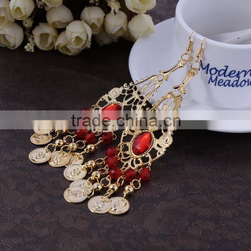NEW National Wind retro earrings Belly Dance Latin dance diamond earrings YIWU factory wholesale