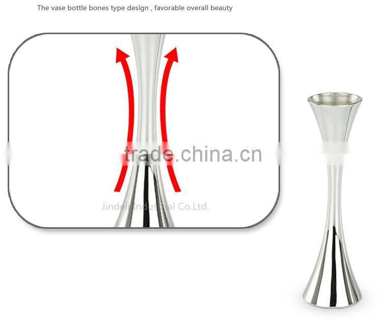 2016 decorative flower vase stainless steel metal vase