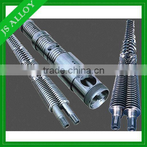 High speed bimetallic conical twin screw and barrel for pipe extrusion machine