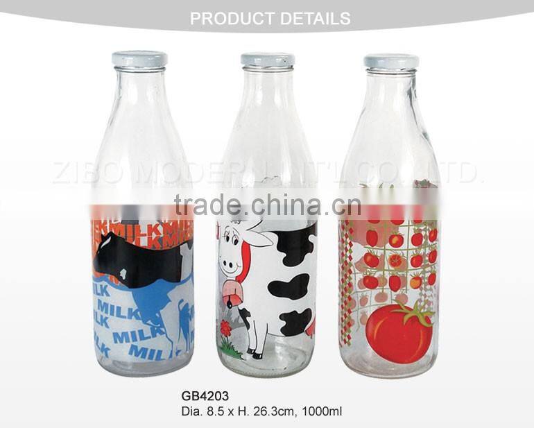 1 liter glass milk bottle wholesale