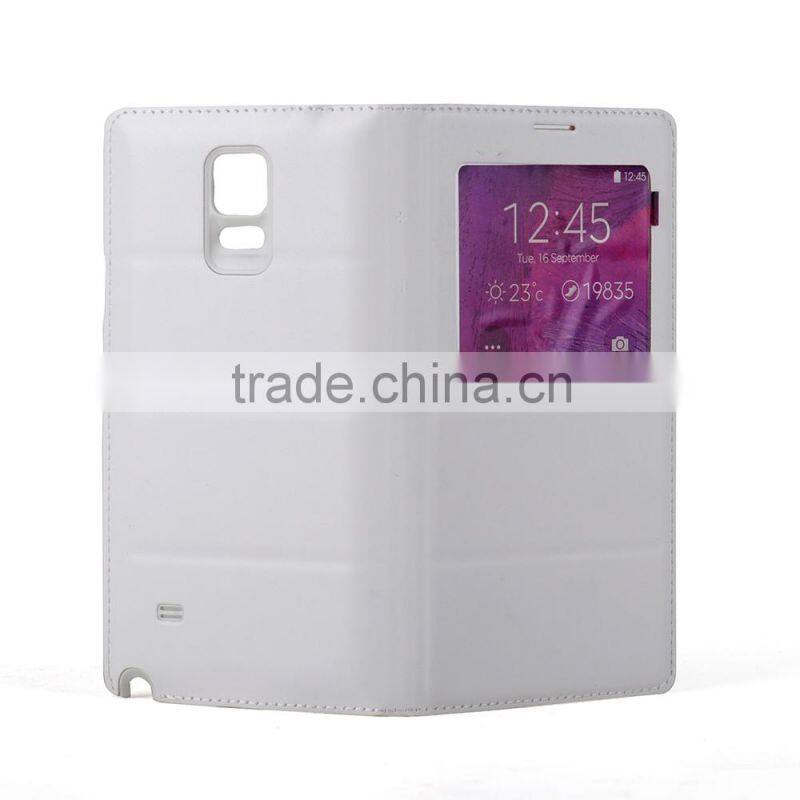 For Samsung NOTE 4 Qi wireless charger receiver case flip leather cover,Qi wireless charger receiver case for Samsung Note4