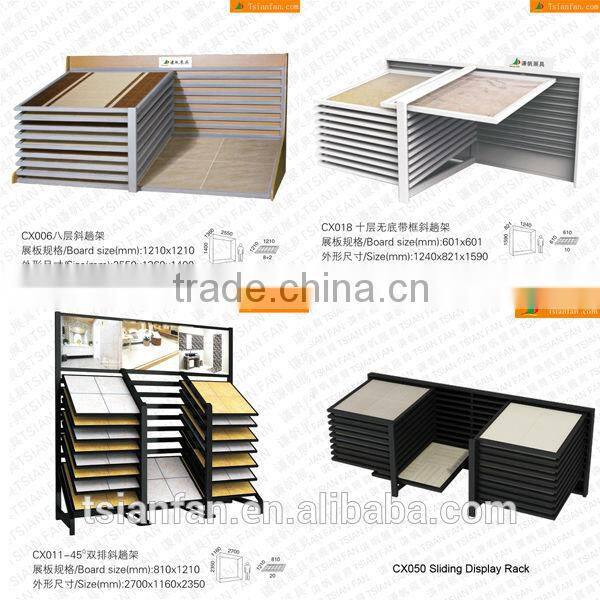 Double-sided stone, tile and laminate flooring display rack