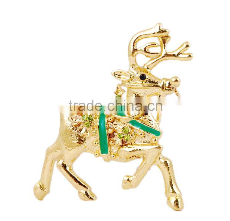 Colorful Fashion Christmas Deer Brooch Alloy rhinestone brooch Jewellery