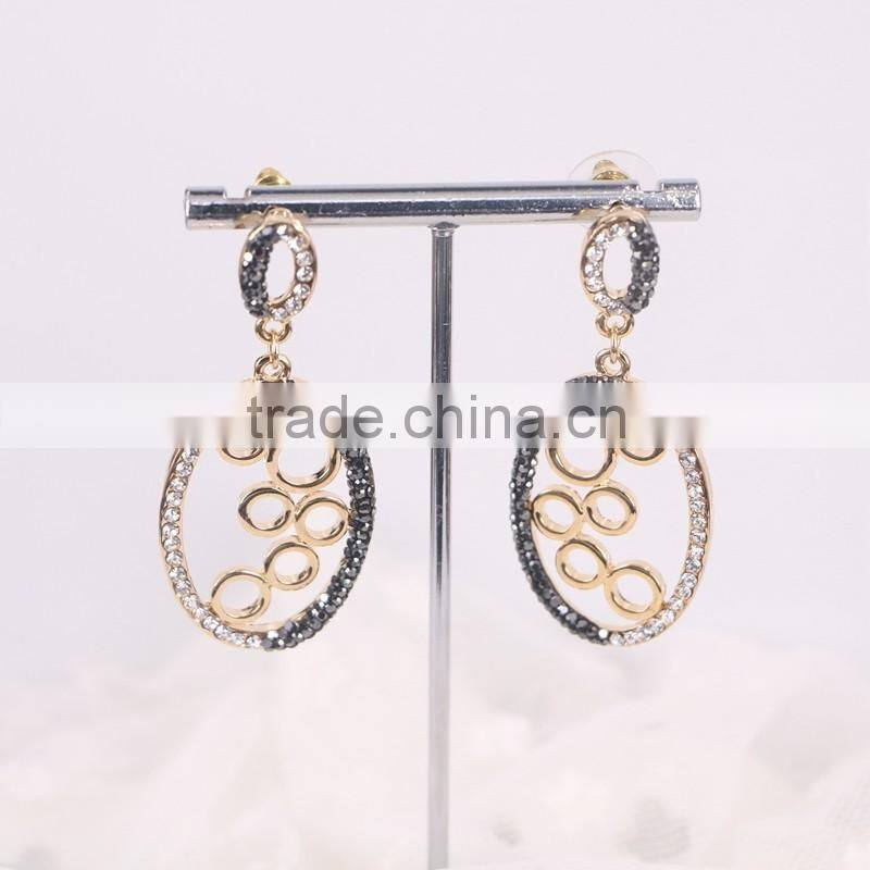 Crysal Paved Boho Style Earring, Latest Earring Design Fashion Gold Plated Earring Studs