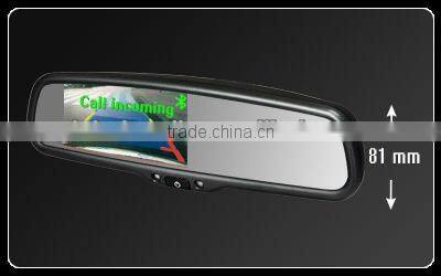 4.3 inch car rearview monitor with built-in bluetooth speaker