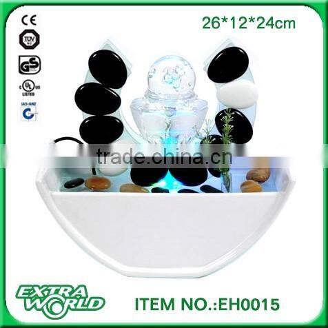 modern decor ornaments white ceramic iron glass water fountain lights change color creative home living room study