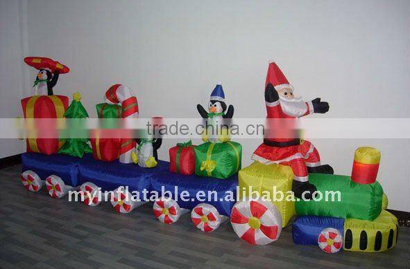 Inflatable Santa with train