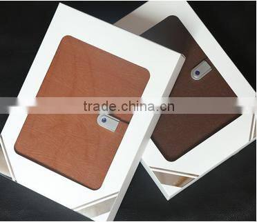 Top sale embossed logo PU/Leather cover paper notebooks printing