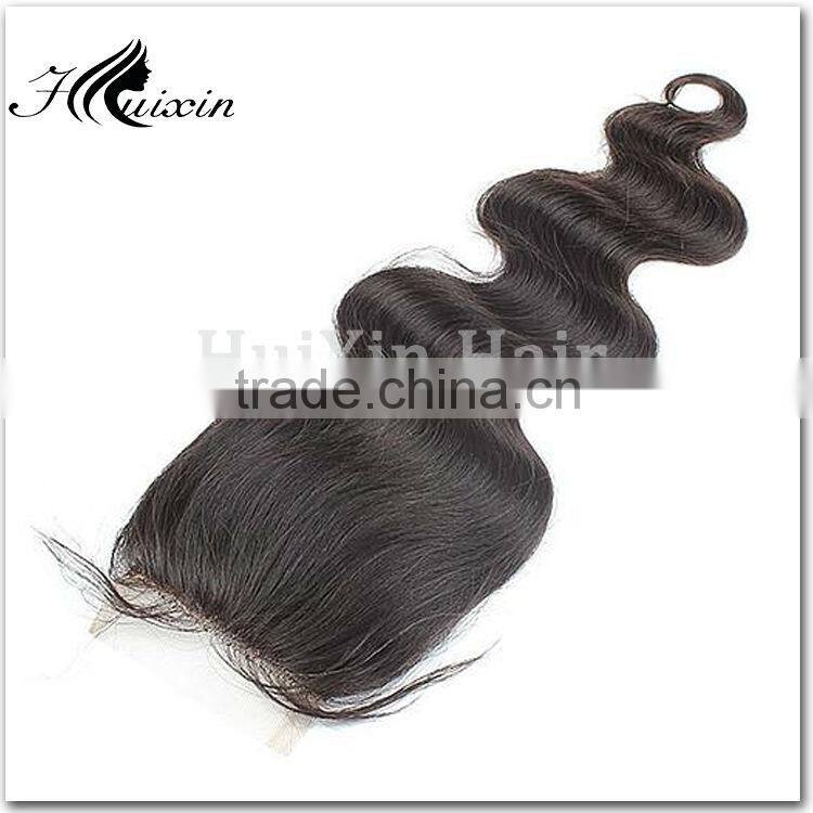 100% Real Human Hair Thick Ends With Baby Hair Cheap Silk Base Closure
