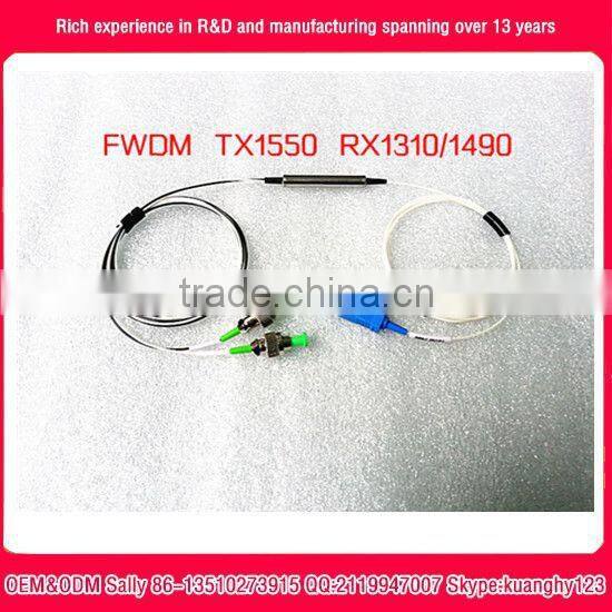 Filter Wavelength Division Multiplexer FTTH/FTTx 1310+1490/1550nm FWDM Filter WDM OEM factory