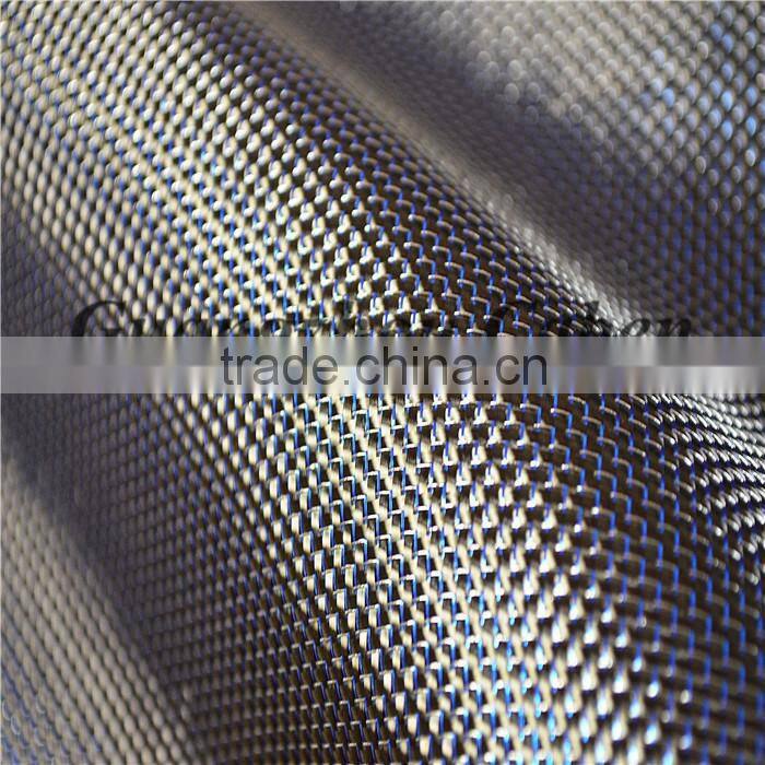 colored 3K plain carbon fiber cloth mixed blue metallic yarn