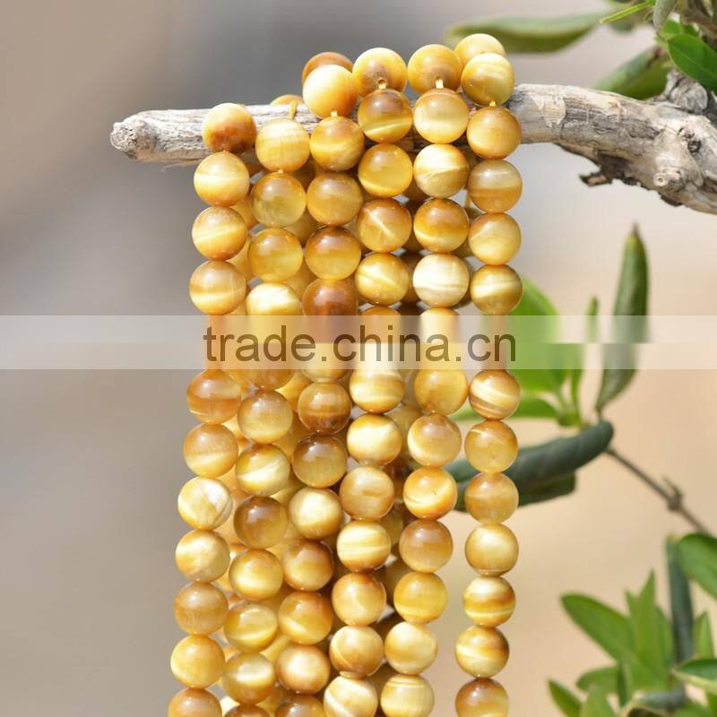4mm 6mm 8mm 10mm 12mm 14mm good quality yellow hot sale natural tiger eye stone
