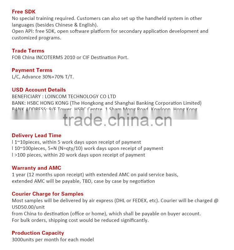 Access control system handheld rfid/nfc contactless reader with SDK