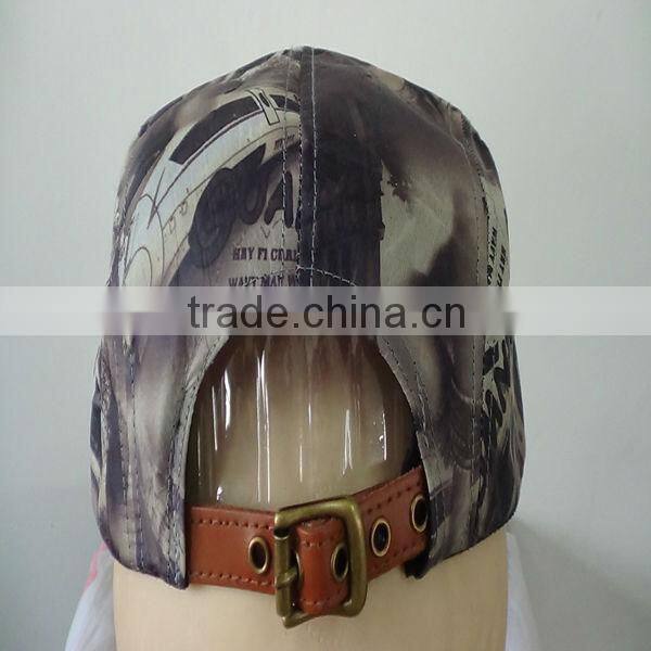 2013 leather buckle 5 panel hats hip hop fitted hats high crown hats helmet heating cap
