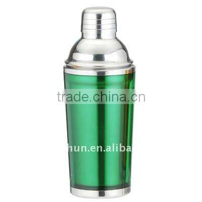 colorful double-wall stainless steel cocktail shaker