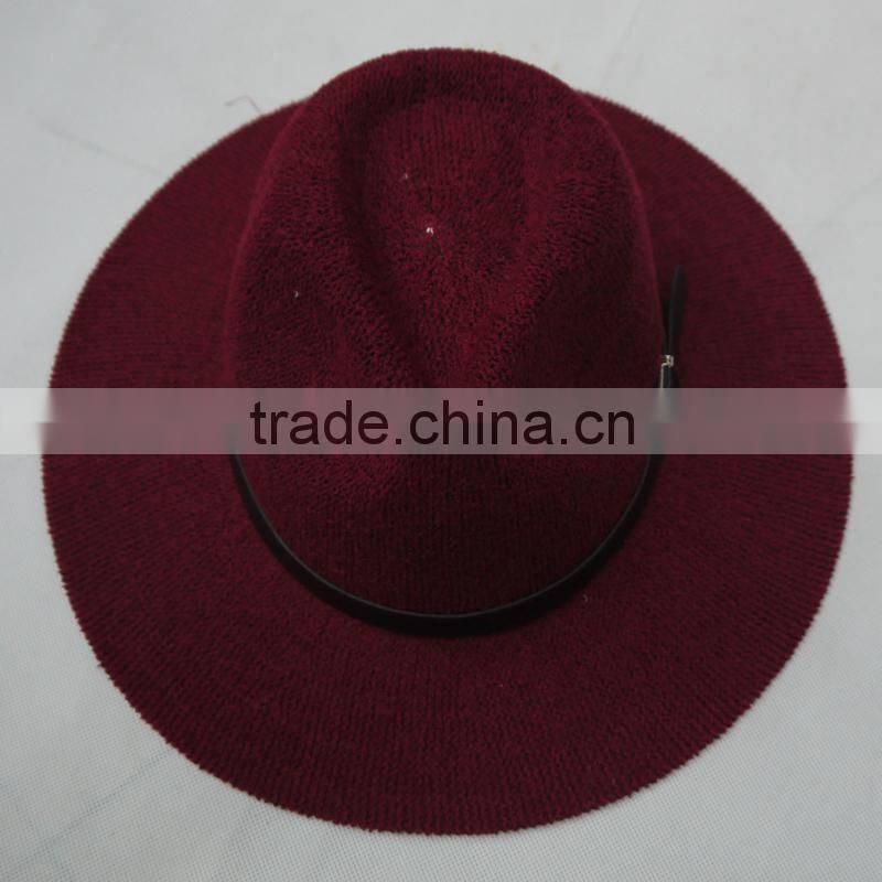 women acrylic red winter hat