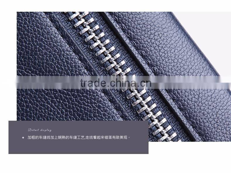 dark blue men leather wallet with coin pocket wholesale men purse