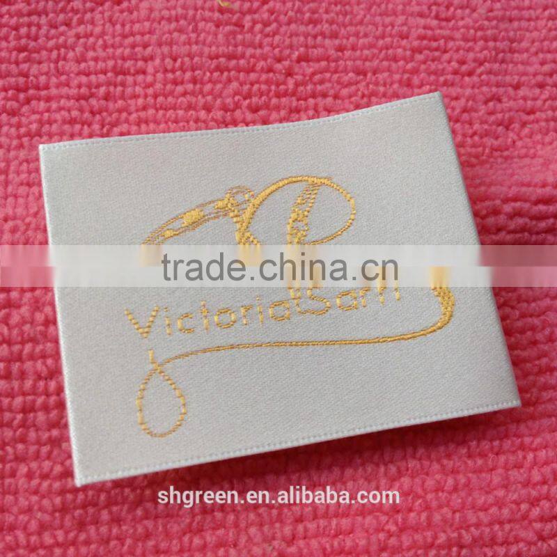 Hot cut fabric end folding main woven labels for garment